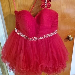 NWT Short Red Prom Dress sz 16